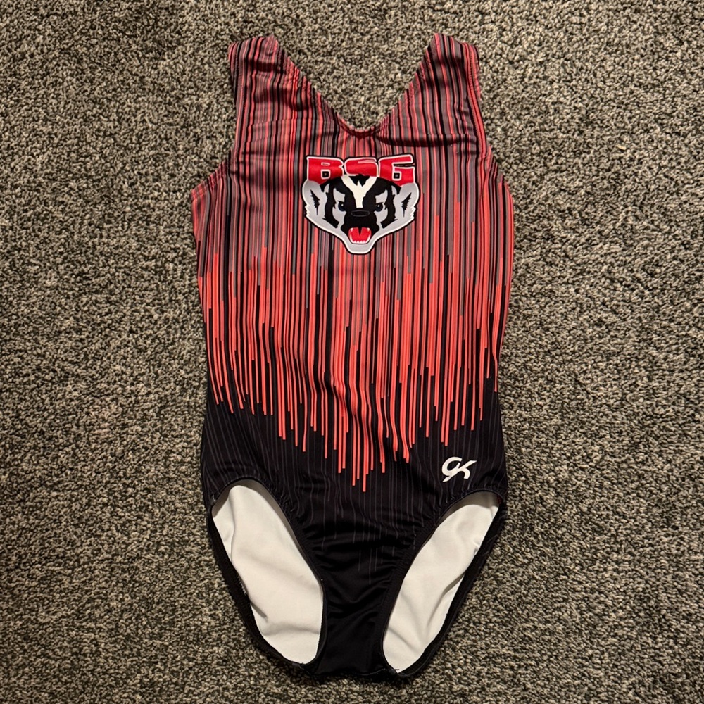 GK Red and Black Kids Leotard